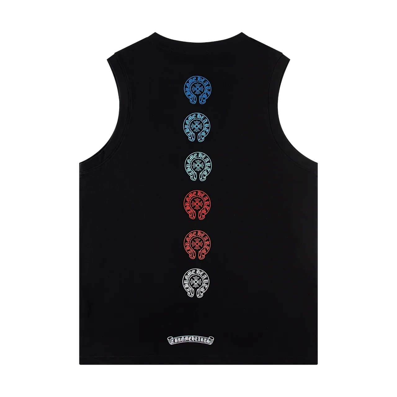 P150 Chrome Hearts Chrome Hearts Rainbow Horseshoe Print Tank Top T-Shirt Size: SMLXL Color: Black